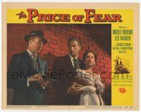 3k865 PRICE OF FEAR LC #6 '56 Warren Stevens with gun menaces Merle Oberon and Lex Barker!