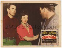 3k875 RAWHIDE LC #6 '51 Tyrone Power & pretty Susan Hayward staring at baddie Hugh Marlowe!