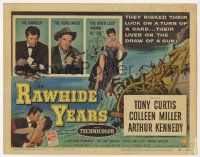 3k372 RAWHIDE YEARS TC '55 poker playing Tony Curtis + sexy Colleen Miller & Arthur Kennedy!