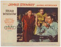 3k024 REAR WINDOW LC #7 '54 Hitchcock, Thelma Ritter & Grace Kelly look at excited James Stewart!