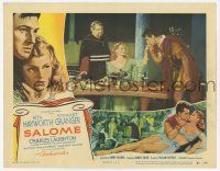 3k896 SALOME LC #6 '53 Charles Laughton watches Stewart Granger kiss Rita Hayworth's hand!