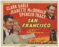 3k386 SAN FRANCISCO TC R48 Clark Gable, sexy Jeanette MacDonald & Spencer Tracy, flaming romance!