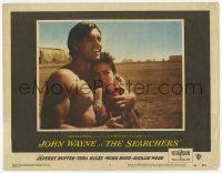 3k046 SEARCHERS LC #1 '56 John Ford classic, c/u of barechested Jeff Hunter & scared Natalie Wood!