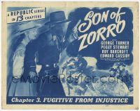 3k416 SON OF ZORRO chapter 3 TC '47 masked George Turner, Republic serial, Fugitive From Justice!