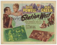 3k432 STATION WEST TC '48 cowboy Dick Powell loves Jane Greer, Burl Ives with guitar!