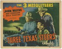 3k467 THREE TEXAS STEERS TC '39 great close up of John Wayne as one of the Three Mesquiteers, rare!