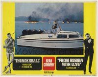 3k956 THUNDERBALL/FROM RUSSIA WITH LOVE LC #7 '68 Sean Connery as James Bond with girl in boat!