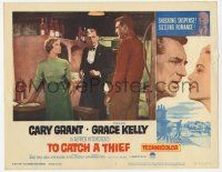 3k959 TO CATCH A THIEF LC #5 R63 Cary Grant, Brigitte Auber & guy in wine cellar, Alfred Hitchcock