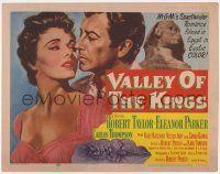 3k491 VALLEY OF THE KINGS TC '54 art of Robert Taylor & Eleanor Parker by Sphinx in Egypt!