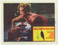 3k972 WALK ON THE WILD SIDE LC '62 close up of Jane Fonda over injured Laurence Harvey in street!