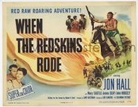 3k511 WHEN THE REDSKINS RODE TC '51 Native American Jon Hall on horse holding rifle!