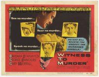 3k526 WITNESS TO MURDER TC '54 no one believes what Barbara Stanwyck saw except the murderer!