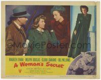 3k994 WOMAN'S SECRET LC #3 '49 Maureen O'Hara, Melvyn Douglas, Grahame, Nicholas Ray film noir!