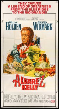 3p267 ALVAREZ KELLY 3sh '66 Robert Abbett montage art of William Holden & Richard Widmark!