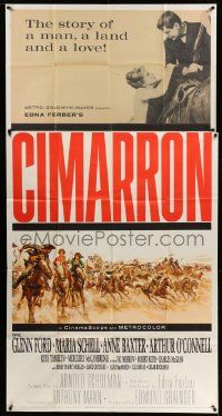 3p290 CIMARRON 3sh '60 directed by Anthony Mann, Glenn Ford, Maria Schell, cool western art!