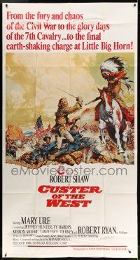 3p297 CUSTER OF THE WEST 3sh '68 McCarthy art of Shaw vs Indians at the Battle of Little Big Horn!