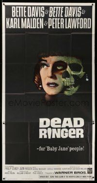 3p300 DEAD RINGER 3sh '64 creepy close up of skull & Bette Davis, who kills her own twin!