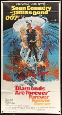 3p305 DIAMONDS ARE FOREVER int'l 3sh '71 art of Sean Connery as James Bond by Robert McGinnis!