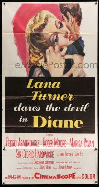 3p306 DIANE 3sh '56 sexy Lana Turner dares the devil, great close up romantic art!