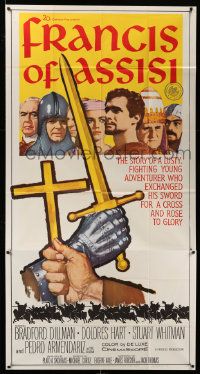 3p321 FRANCIS OF ASSISI 3sh '61 Michael Curtiz's story of a young adventurer in the Crusades!