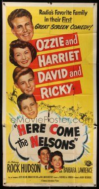 3p340 HERE COME THE NELSONS 3sh '51 Ozzie, Harriet, Ricky, David & Rock Hudson too!