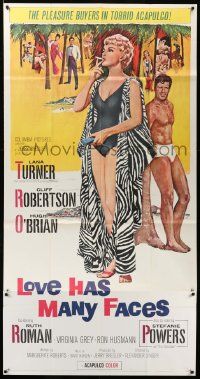 3p374 LOVE HAS MANY FACES 3sh '65 Terpning art of sexy Lana Turner & barechested Hugh O'Brian!