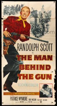 3p378 MAN BEHIND THE GUN 3sh '52 Randolph Scott blasted the Golden State clean of treason!