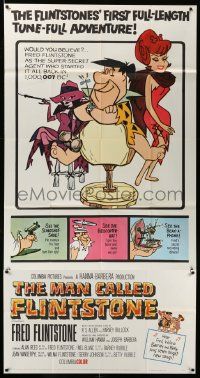 3p379 MAN CALLED FLINTSTONE 3sh '66 Hanna-Barbera, Fred, Barney, Wilma & Betty, spy spoof!