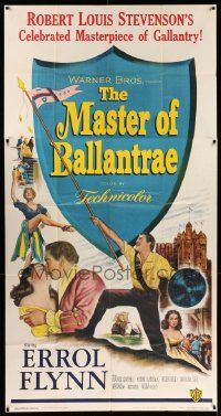 3p382 MASTER OF BALLANTRAE 3sh '53 Errol Flynn, Scotland, from Robert Louis Stevenson story!