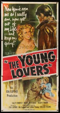 3p394 NEVER FEAR 3sh '50 Ida Lupino, art of The Young Lovers Sally Forrest & Keefe Braselle!