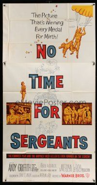 3p398 NO TIME FOR SERGEANTS 3sh '58 Andy Griffith, wacky Air Force paratrooper artwork!