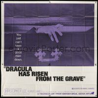 3p087 DRACULA HAS RISEN FROM THE GRAVE 6sh '69 Hammer, completey different vampire coffin image!