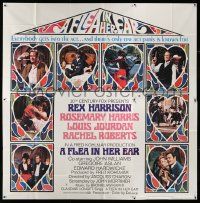3p093 FLEA IN HER EAR 6sh '68 Rex Harrison, sexy Rosemary Harris, Louis Jourdan, different!