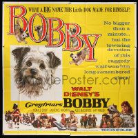 3p097 GREYFRIARS BOBBY 6sh '61 Walt Disney, huge close up art of cute tiny Skye Terrier!