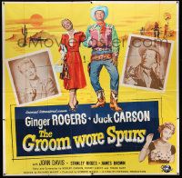 3p098 GROOM WORE SPURS 6sh '51 lady lawyer Ginger Rogers meets Hollywood cowboy Jack Carson!