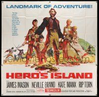 3p103 HERO'S ISLAND 6sh '62 McCarthy art of James Mason, Neville Brand, Kate Manx & Rip Torn!