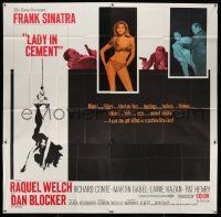 3p111 LADY IN CEMENT 6sh '68 Frank Sinatra, sexy Raquel Welch in bikini, Dan Blocker!