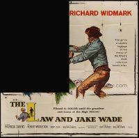 3p113 LAW & JAKE WADE INCOMPLETE 6sh '58 artwork of Robert Taylor, Richard Widmark & Patricia Owens!