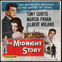 3p128 MIDNIGHT STORY 6sh '57 Tony Curtis in the strangest San Francisco manhunt in crime's history!