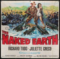 3p131 NAKED EARTH 6sh '58 art of sexy Juliette Greco & Richard Todd w/African natives & crocodiles!