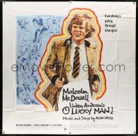 3p141 O LUCKY MAN int'l 6sh '73 full-length c/u of Malcolm McDowell, directed by Lindsay Anderson!