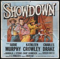 3p172 SHOWDOWN 6sh '63 cool image of chained Audie Murphy & cowboys with guns drawn!