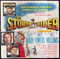 3p178 STORM RIDER 6sh '57 stranger Scott Brady, sheriff Bill Williams, Mala Powers is trouble!