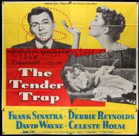 3p185 TENDER TRAP 6sh '55 Frank Sinatra, Debbie Reynolds, every girl sets one for every man!