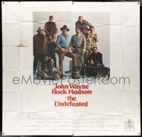 3p196 UNDEFEATED 6sh '69 John Wayne & Rock Hudson rode where no one else dared, cast portrait!