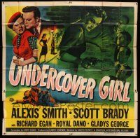 3p197 UNDERCOVER GIRL 6sh '50 Alexis Smith, Scott Brady, the inside story of police women!