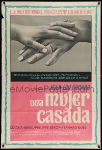 3p920 MARRIED WOMAN Argentinean '65 Jean-Luc Godard's Une femme mariee, controversial sex triangle!