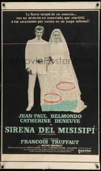 3p926 MISSISSIPPI MERMAID Argentinean '70 Francois Truffaut, Jean-Paul Belmondo, Catherine Deneuve