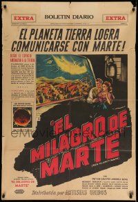 3p946 RED PLANET MARS Argentinean '52 outer space threat means the end of Earth, newspaper art!