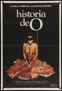 3p971 STORY OF O Argentinean '76 Histoire d'O, wild censored image of half-naked bound girl!
